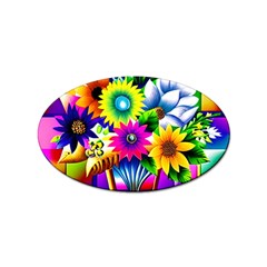 Flower Vase Flower Collage Pop Art Sticker Oval (10 Pack) by Bedest