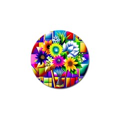 Flower Vase Flower Collage Pop Art Golf Ball Marker by Bedest