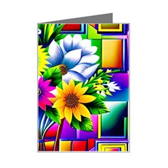 Flower Vase Flower Collage Pop Art Mini Greeting Card by Bedest