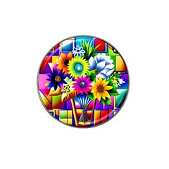 Flower Vase Flower Collage Pop Art Hat Clip Ball Marker (4 Pack) by Bedest