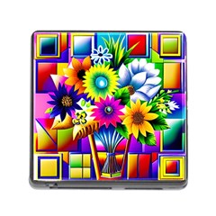 Flower Vase Flower Collage Pop Art Memory Card Reader (square 5 Slot) by Bedest