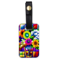 Flower Vase Flower Collage Pop Art Luggage Tag (one Side) by Bedest