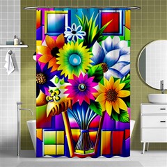 Flower Vase Flower Collage Pop Art Shower Curtain 48  X 72  (small)  by Bedest