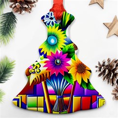 Flower Vase Flower Collage Pop Art Christmas Tree Ornament (two Sides) by Bedest