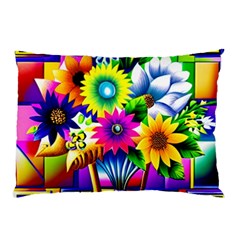 Flower Vase Flower Collage Pop Art Pillow Case (two Sides) by Bedest