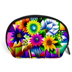 Flower Vase Flower Collage Pop Art Accessory Pouch (large) by Bedest