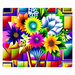 Flower Vase Flower Collage Pop Art Two Sides Premium Plush Fleece Blanket (kids Size) by Bedest