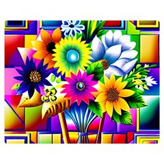 Flower Vase Flower Collage Pop Art Two Sides Premium Plush Fleece Blanket (teen Size) by Bedest