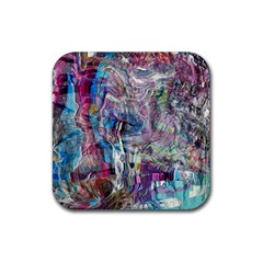 Layered Waves Rubber Coaster (square) by kaleidomarblingart