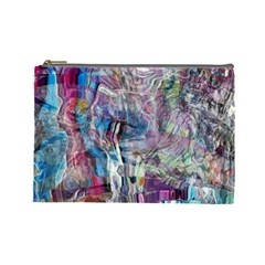 Layered Waves Cosmetic Bag (large) by kaleidomarblingart