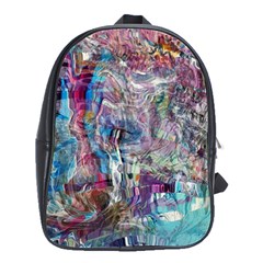 Layered Waves School Bag (large) by kaleidomarblingart