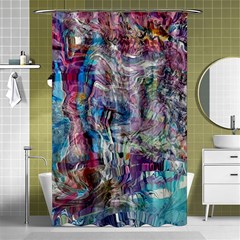 Layered Waves Shower Curtain 48  X 72  (small)  by kaleidomarblingart