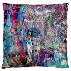 Layered Waves Large Cushion Case (one Side) by kaleidomarblingart