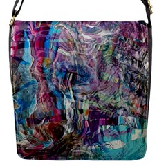 Layered Waves Flap Closure Messenger Bag (s) by kaleidomarblingart