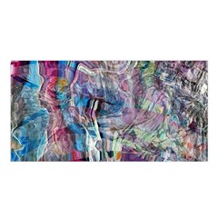 Layered Waves Satin Shawl 45  X 80  by kaleidomarblingart