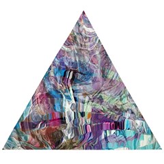 Layered Waves Wooden Puzzle Triangle by kaleidomarblingart