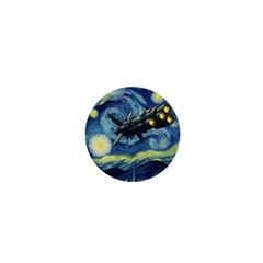 Spaceship Starry Night Van Gogh Painting 1  Mini Buttons by Maspions