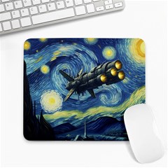 Spaceship Starry Night Van Gogh Painting Large Mousepad