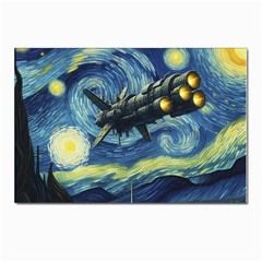 Spaceship Starry Night Van Gogh Painting Postcard 4 x 6  (pkg Of 10)