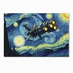 Spaceship Starry Night Van Gogh Painting Postcard 4 x 6  (Pkg of 10) Front