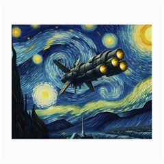 Spaceship Starry Night Van Gogh Painting Small Glasses Cloth (2 Sides) by Maspions