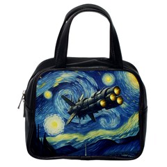 Spaceship Starry Night Van Gogh Painting Classic Handbag (one Side) by Maspions