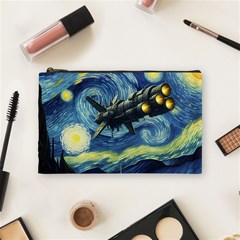 Spaceship Starry Night Van Gogh Painting Cosmetic Bag (medium)