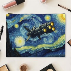 Spaceship Starry Night Van Gogh Painting Cosmetic Bag (xl)