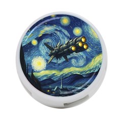 Spaceship Starry Night Van Gogh Painting 4-port Usb Hub (one Side)