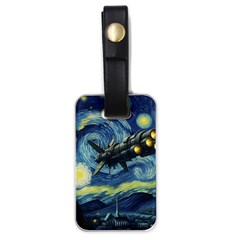 Spaceship Starry Night Van Gogh Painting Luggage Tag (one Side)