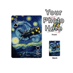 Spaceship Starry Night Van Gogh Painting Playing Cards 54 Designs (mini) by Maspions