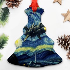 Spaceship Starry Night Van Gogh Painting Ornament (christmas Tree)  by Maspions