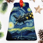 Spaceship Starry Night Van Gogh Painting Bell Ornament (Two Sides) Front