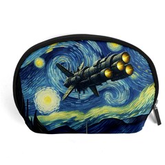 Spaceship Starry Night Van Gogh Painting Accessory Pouch (large)