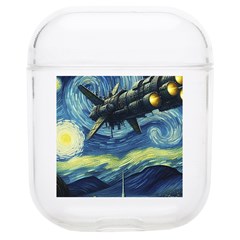 Spaceship Starry Night Van Gogh Painting Soft Tpu Airpods 1/2 Case by Maspions