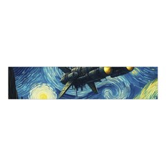 Spaceship Starry Night Van Gogh Painting Velvet Scrunchie