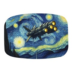 Spaceship Starry Night Van Gogh Painting Mini Square Pill Box by Maspions