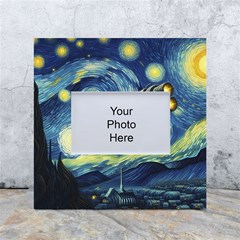 Spaceship Starry Night Van Gogh Painting White Box Photo Frame 4  X 6 