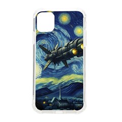 Spaceship Starry Night Van Gogh Painting Iphone 11 Tpu Uv Print Case by Maspions