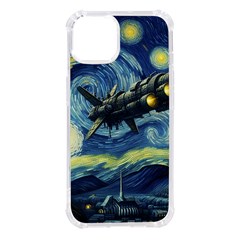 Spaceship Starry Night Van Gogh Painting Iphone 14 Tpu Uv Print Case by Maspions