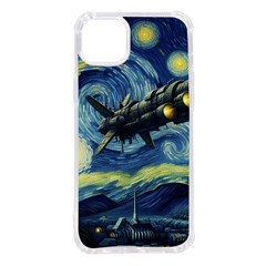 Spaceship Starry Night Van Gogh Painting Iphone 14 Plus Tpu Uv Print Case