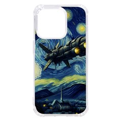 Spaceship Starry Night Van Gogh Painting Iphone 14 Pro Tpu Uv Print Case by Maspions