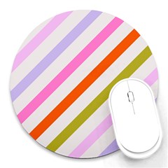 Lines Geometric Background Round Mousepad