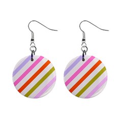 Lines Geometric Background Mini Button Earrings