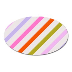 Lines Geometric Background Oval Magnet by Maspions