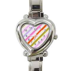 Lines Geometric Background Heart Italian Charm Watch