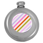 Lines Geometric Background Round Hip Flask (5 oz) Front