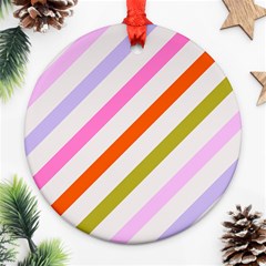 Lines Geometric Background Round Ornament (two Sides)