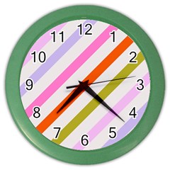 Lines Geometric Background Color Wall Clock