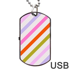 Lines Geometric Background Dog Tag Usb Flash (two Sides) by Maspions